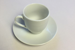 white cup plate