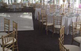 gold table and chairs rental