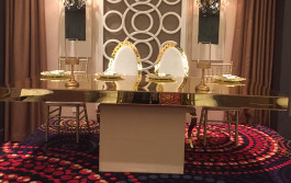 Gold table and chair decoration